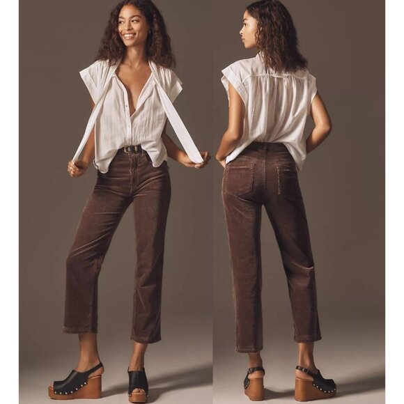 Pilcro Anthropologie Corduroy High-Rise Straight-Leg Jeans Women's Size 26 - Picture 1 of 13
